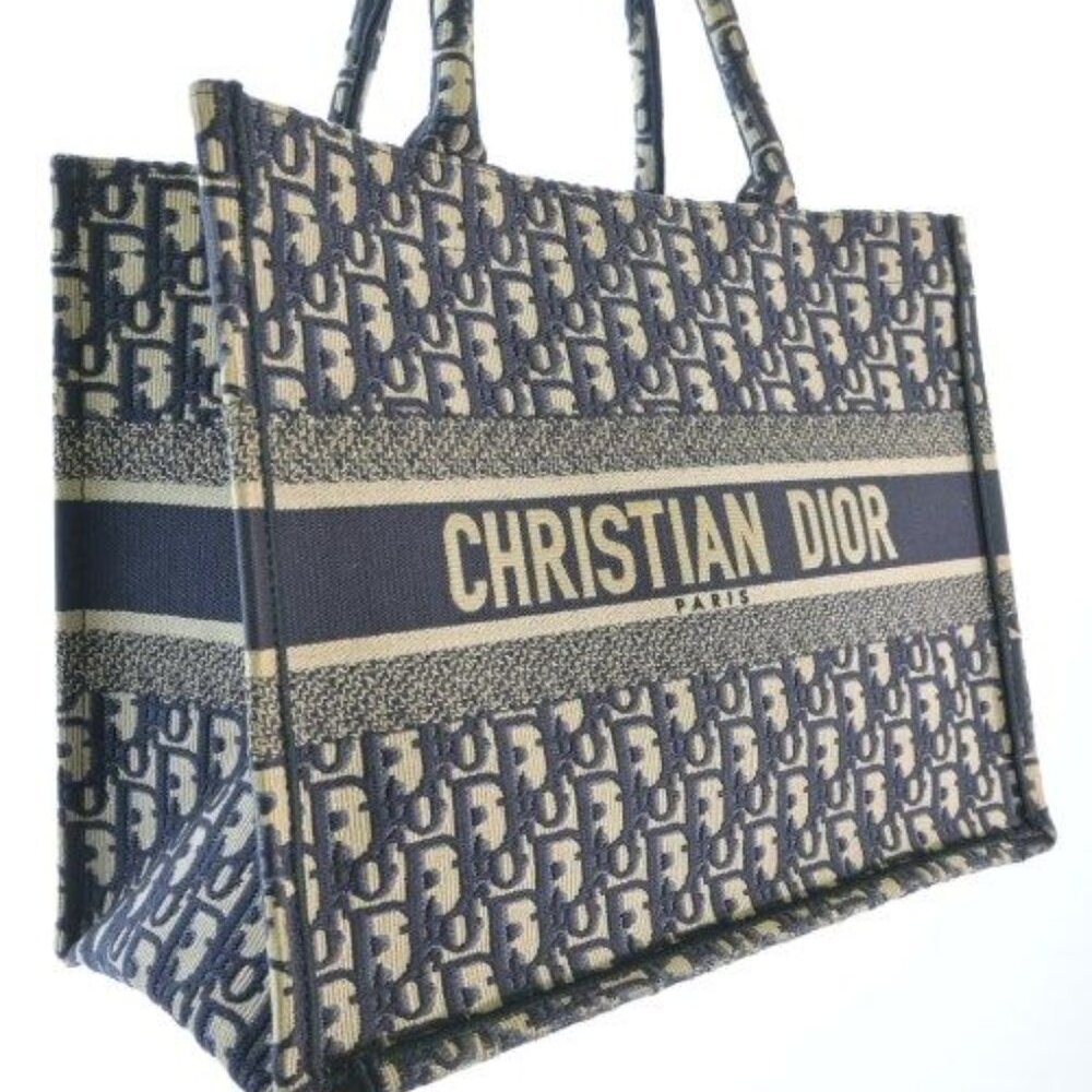 ★SOLD★ Dior Tote Beige Navy Blue - Picture 7 of 13